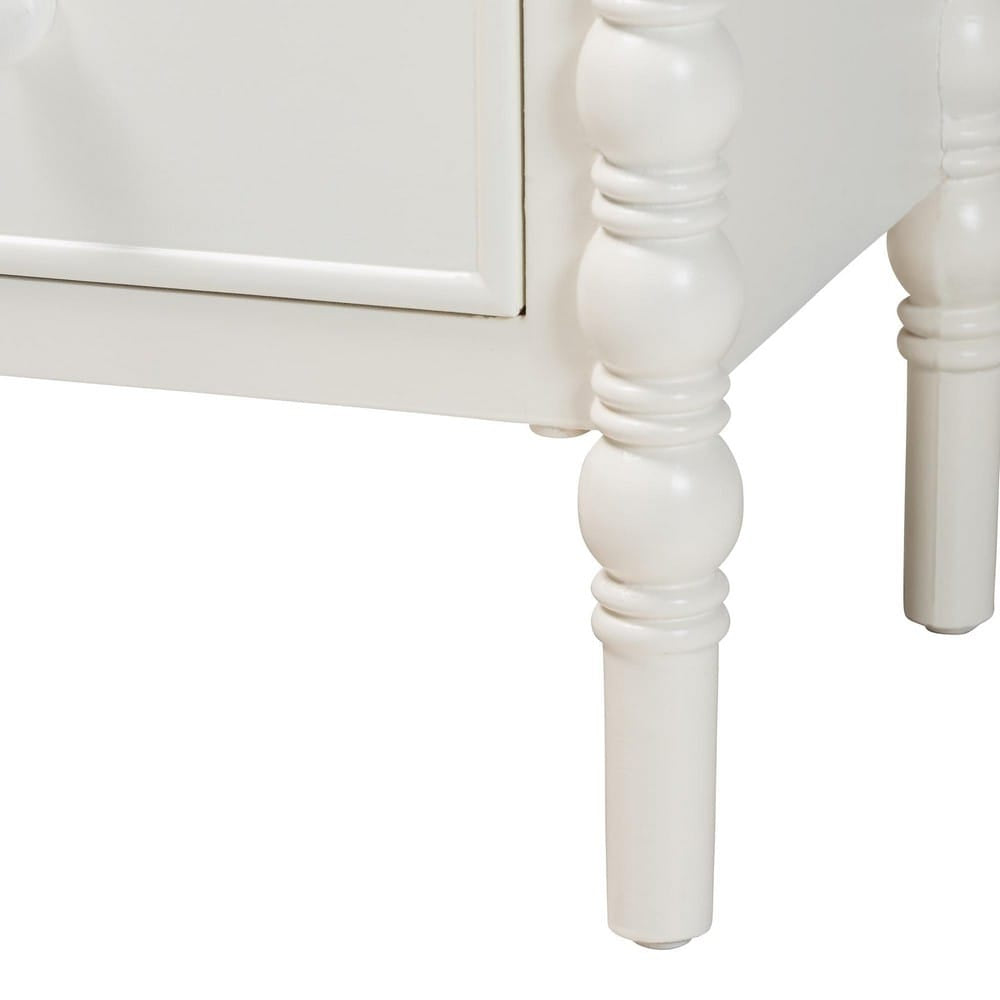 Baxton Studio - Malinda End Table in White - JY24A172-Off White/Wooden-End Table view 7