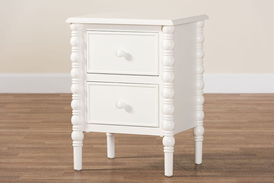 Baxton Studio - Malinda End Table in White - JY24A172-Off White/Wooden-End Table view 10