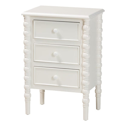 Baxton Studio - Malinda End Table in White - JY24A173-Off White/Wooden-End Table view 1