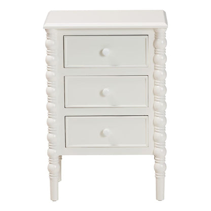 Baxton Studio - Malinda End Table in White - JY24A173-Off White/Wooden-End Table view 3
