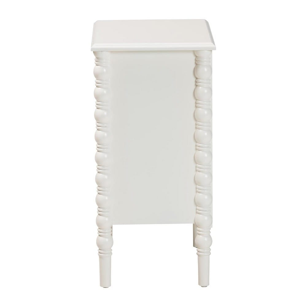 Baxton Studio - Malinda End Table in White - JY24A173-Off White/Wooden-End Table view 4