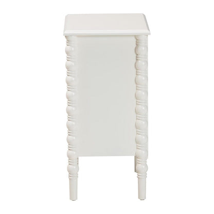 Baxton Studio - Malinda End Table in White - JY24A173-Off White/Wooden-End Table view 4