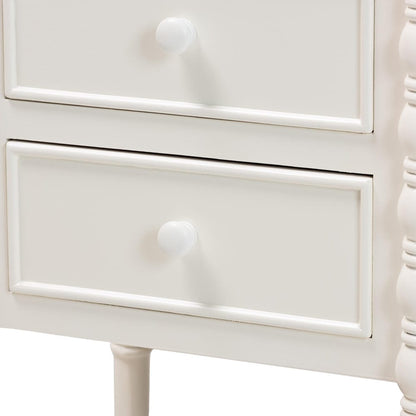 Baxton Studio - Malinda End Table in White - JY24A173-Off White/Wooden-End Table view 6