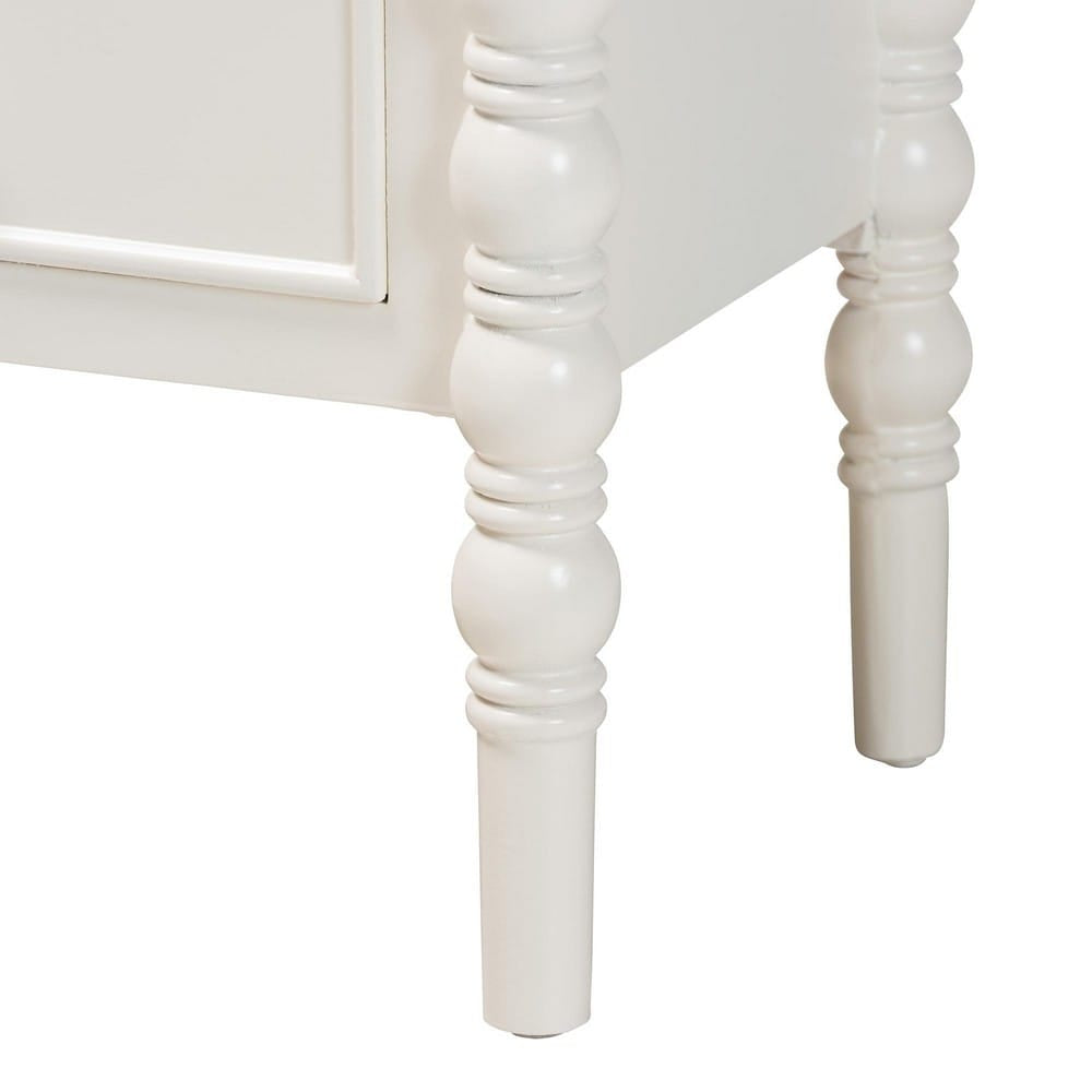 Baxton Studio - Malinda End Table in White - JY24A173-Off White/Wooden-End Table view 7