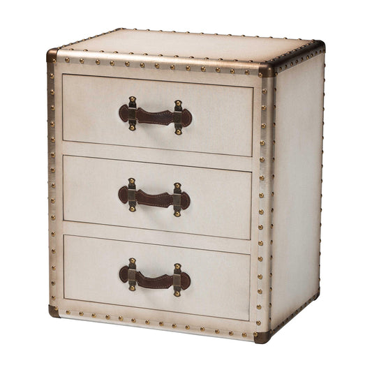 Baxton Studio - Mallison End Table in Beige/Coffee/Dark Brown - JY23B241-White-ET view 1