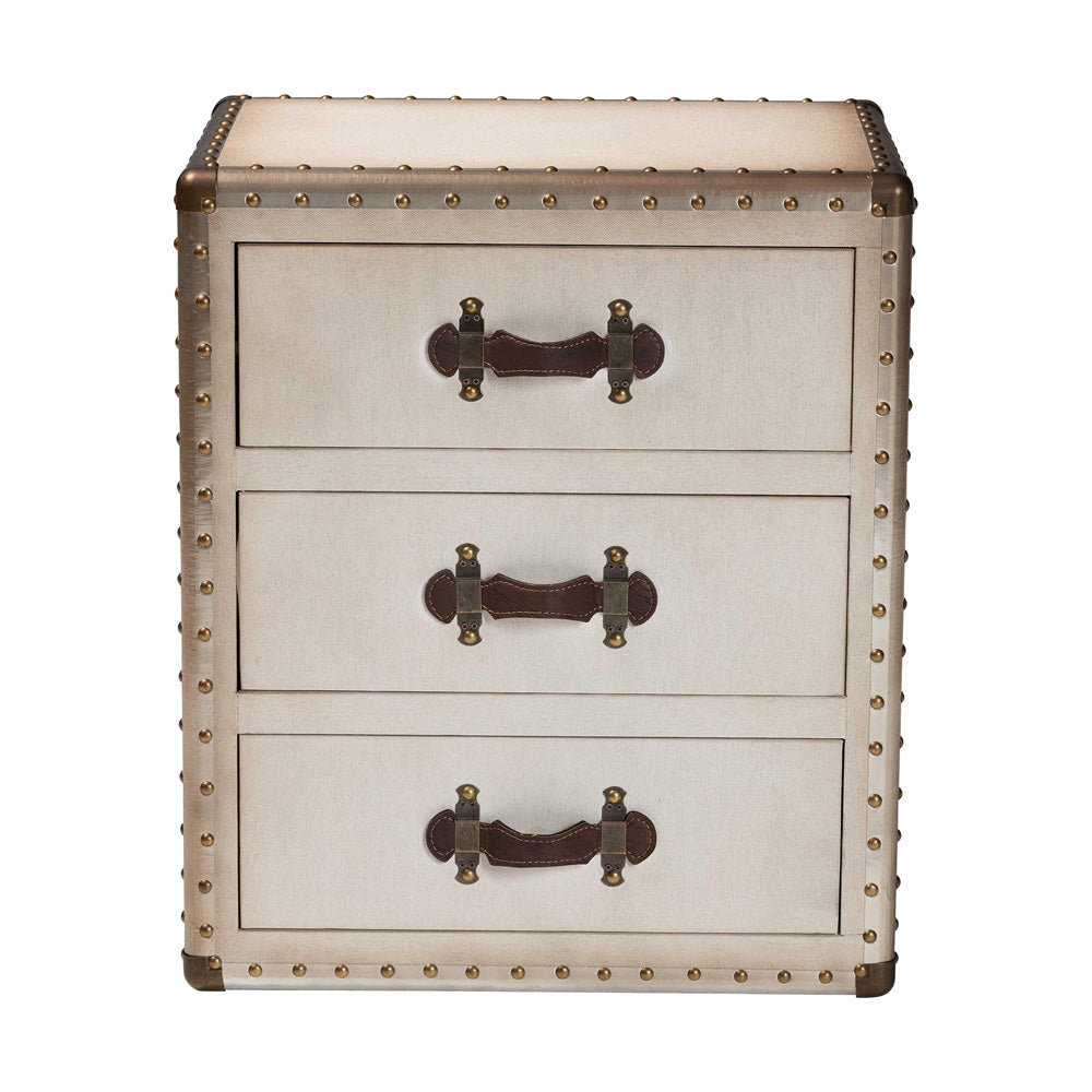 Baxton Studio - Mallison End Table in Beige/Coffee/Dark Brown - JY23B241-White-ET view 3