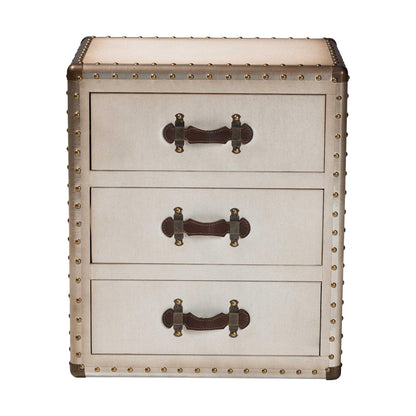 Baxton Studio - Mallison End Table in Beige/Coffee/Dark Brown - JY23B241-White-ET view 3