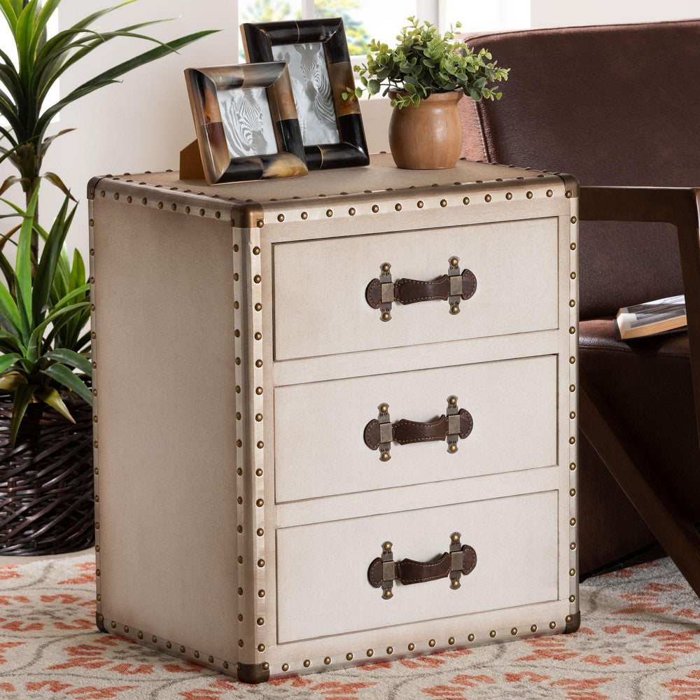 Baxton Studio - Mallison End Table in Beige/Coffee/Dark Brown - JY23B241-White-ET view 9
