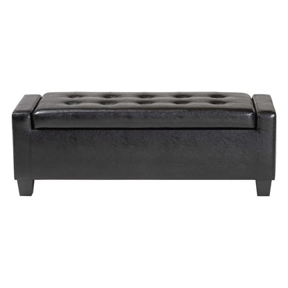 Baxton Studio - Manchester Ottoman in Black - Y-172-Black-OTTO view 3