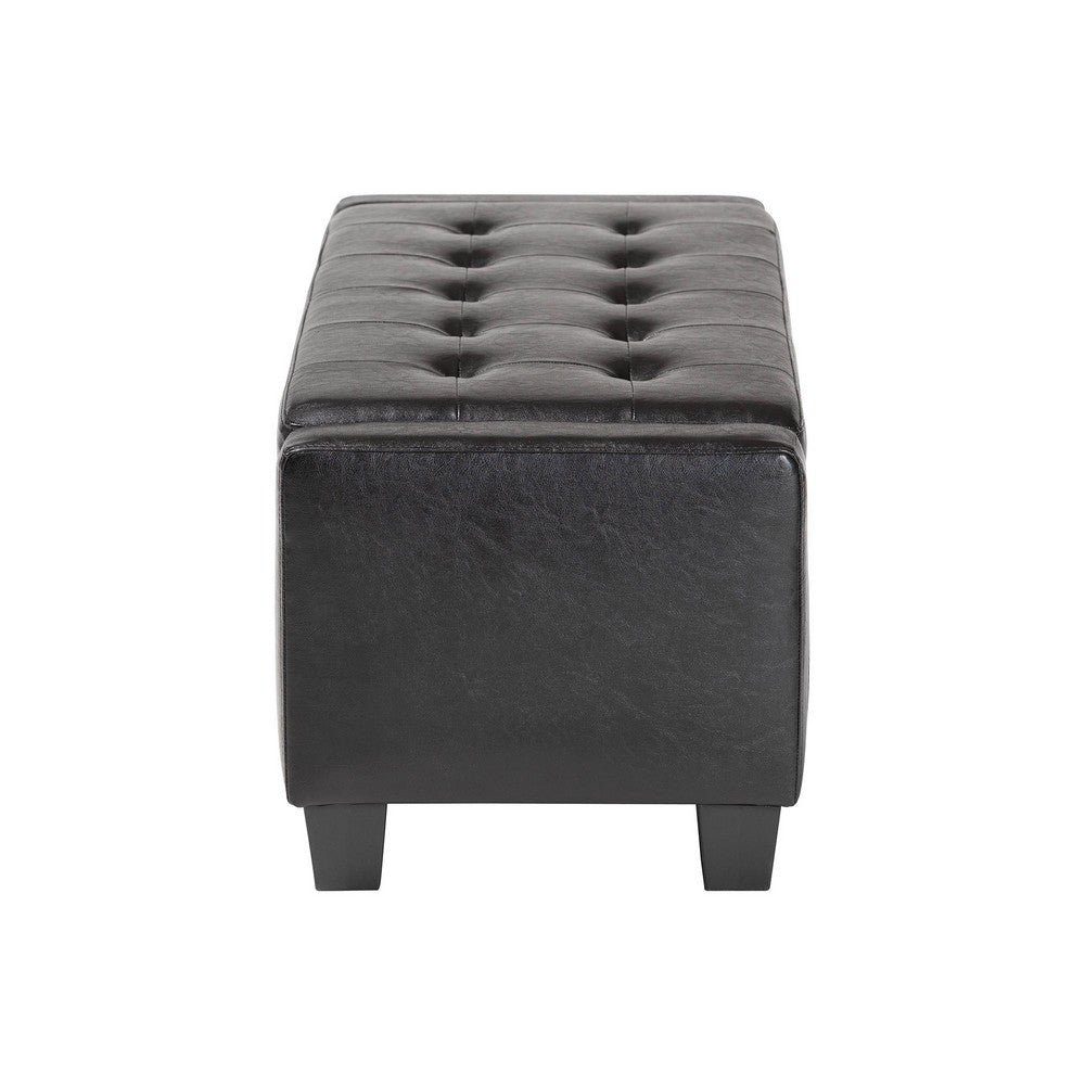 Baxton Studio - Manchester Ottoman in Black - Y-172-Black-OTTO view 4