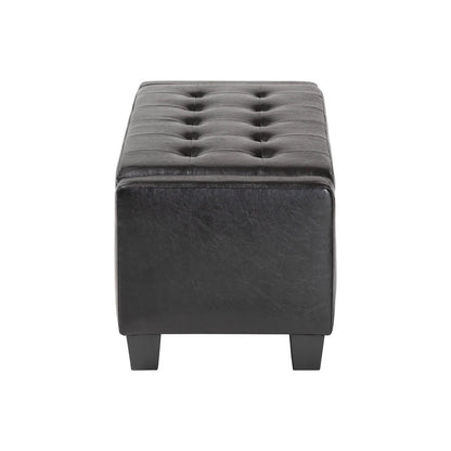 Baxton Studio - Manchester Ottoman in Black - Y-172-Black-OTTO view 4