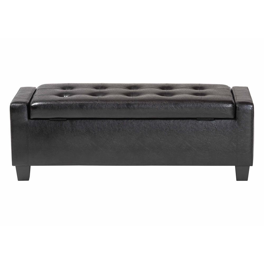 Baxton Studio - Manchester Ottoman in Black - Y-172-Black-OTTO view 5