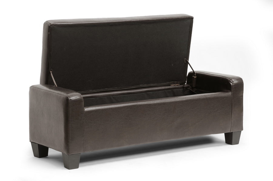 Baxton Studio - Manchester Ottoman in Dark Brown - Y-172-dark brown-OTTO view 3
