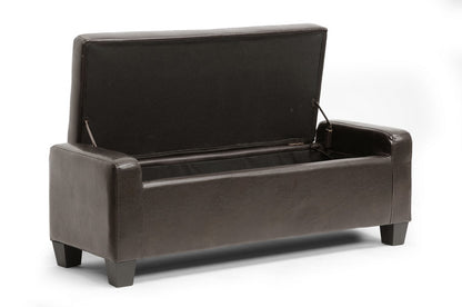 Baxton Studio - Manchester Ottoman in Dark Brown - Y-172-dark brown-OTTO view 3