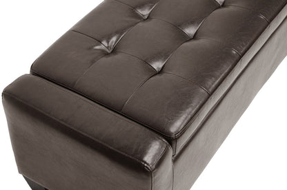 Baxton Studio - Manchester Ottoman in Dark Brown - Y-172-dark brown-OTTO view 4