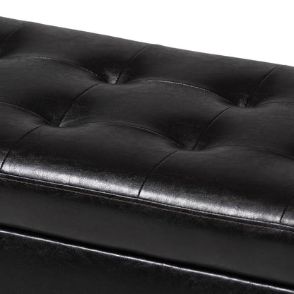 Baxton Studio - Manchester Ottoman in Dark Brown - Y-172-dark brown-OTTO view 6
