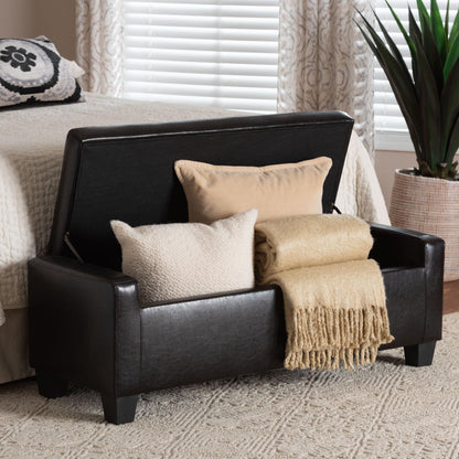 Baxton Studio - Manchester Ottoman in Dark Brown - Y-172-dark brown-OTTO view 9