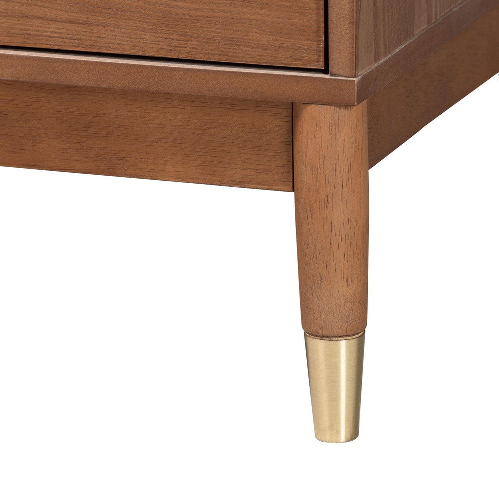 Baxton Studio - Mandolin Dresser in Walnut Brown/Gold - MG9010-Ash Walnut/Gold-6DW-Dresser view 7