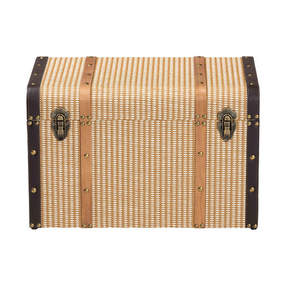 Baxton Studio - Manton Storage Trunk in Light Brown/Dark Brown/Bronze - JY25B016-Large-Wooden Trunk view 3