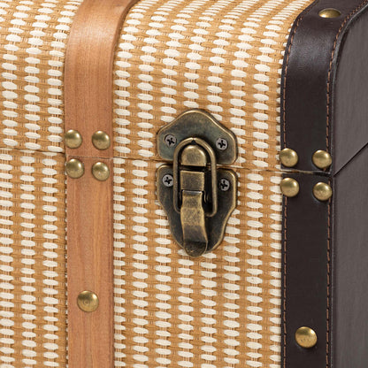 Baxton Studio - Manton Storage Trunk in Light Brown/Dark Brown/Bronze - JY25B016-Large-Wooden Trunk view 6