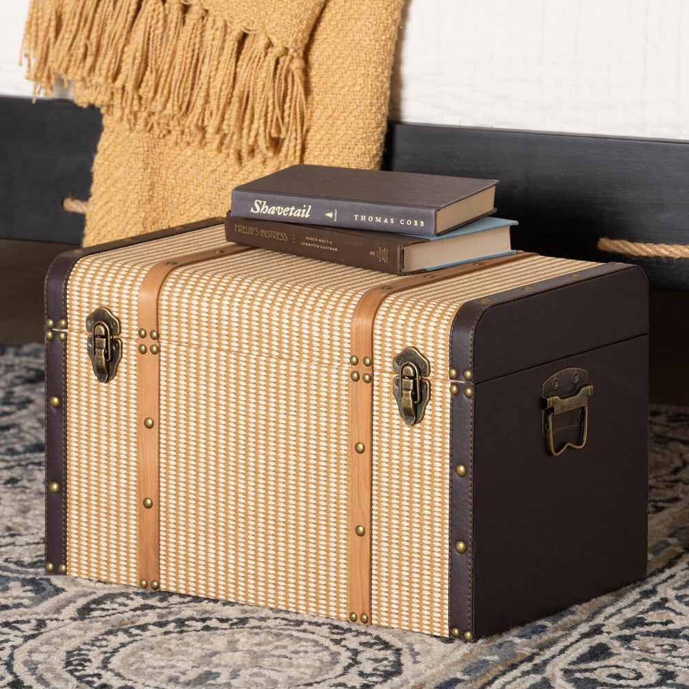 Baxton Studio - Manton Storage Trunk in Light Brown/Dark Brown/Bronze - JY25B016-Large-Wooden Trunk view 9