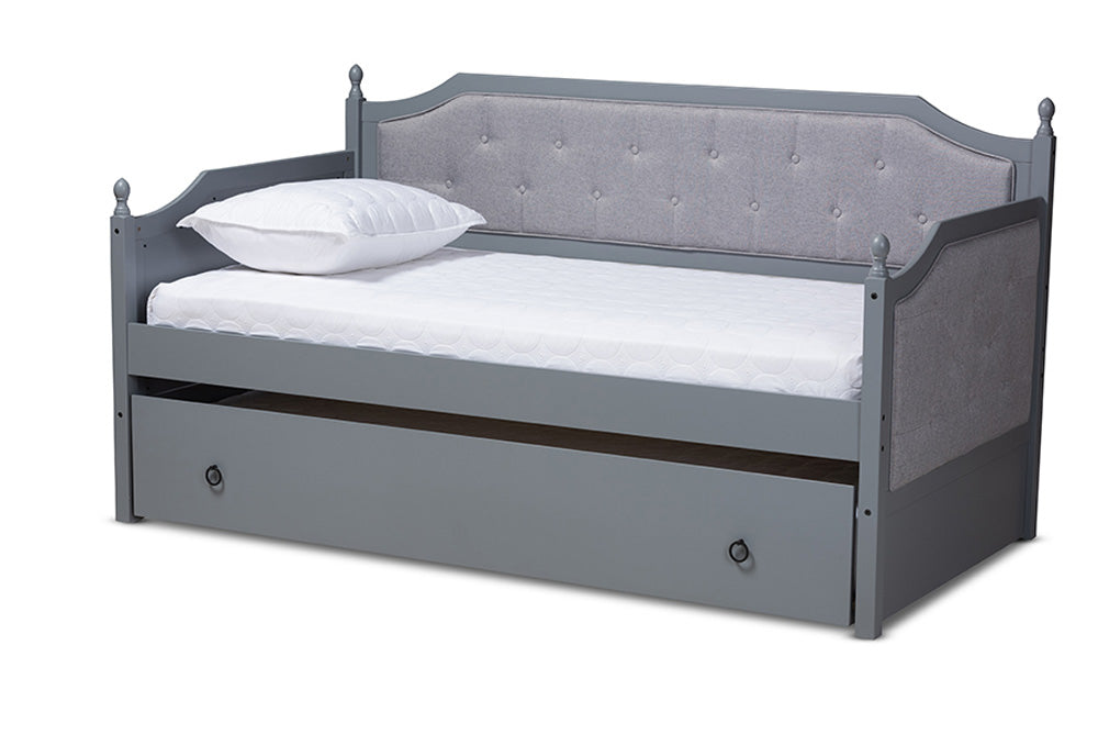 Baxton Studio - Mara Daybed - MG0014-Grey/Grey-Daybed view 1