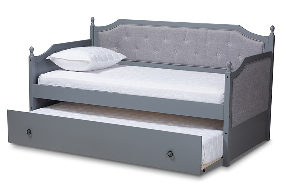 Baxton Studio - Mara Daybed - MG0014-Grey/Grey-Daybed view 2