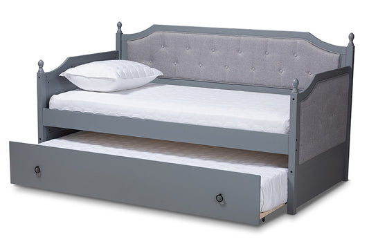 Baxton Studio - Mara Daybed - MG0014-Grey/Grey-Daybed view 2