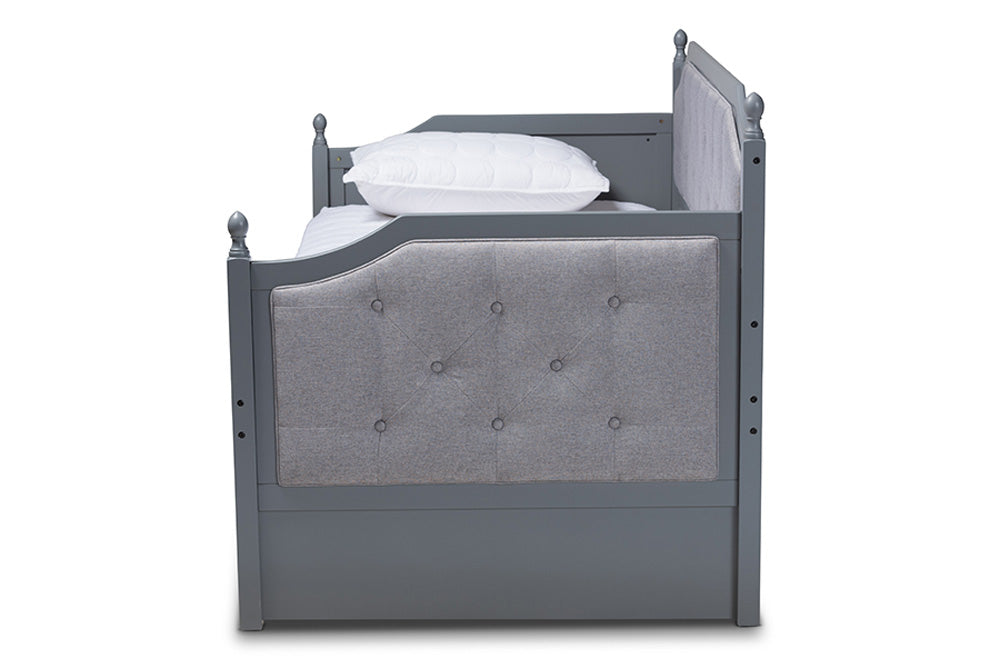 Baxton Studio - Mara Daybed - MG0014-Grey/Grey-Daybed view 3