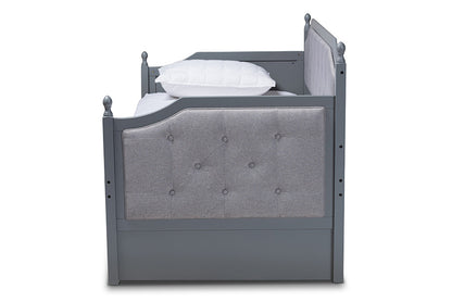Baxton Studio - Mara Daybed - MG0014-Grey/Grey-Daybed view 3