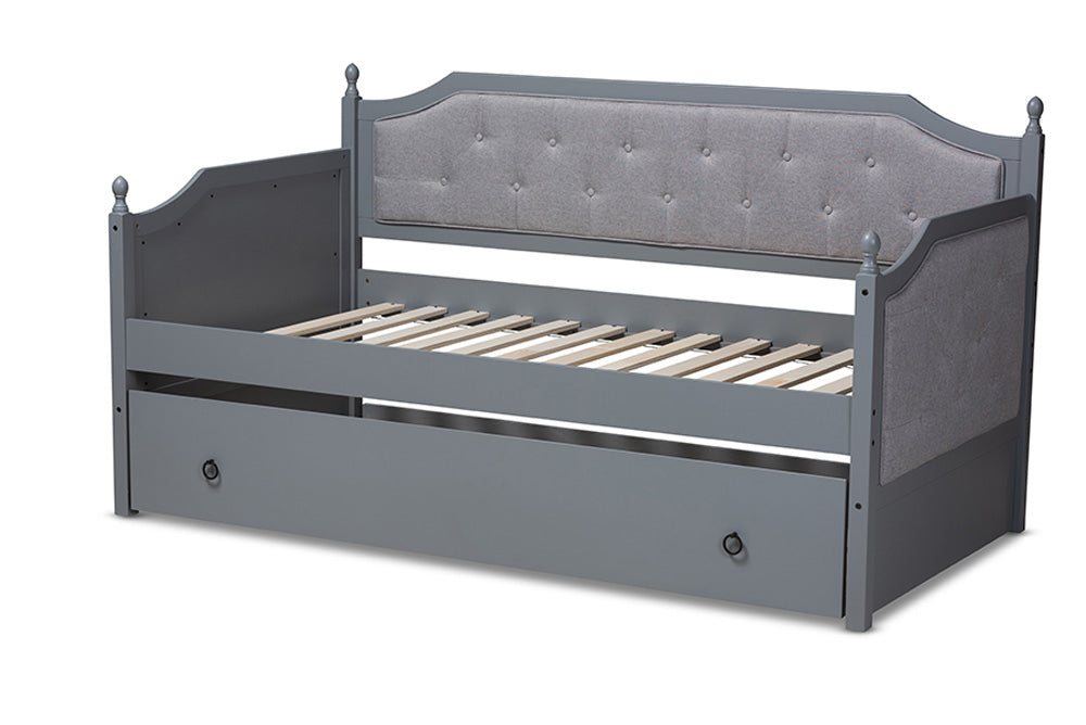 Baxton Studio - Mara Daybed - MG0014-Grey/Grey-Daybed view 4