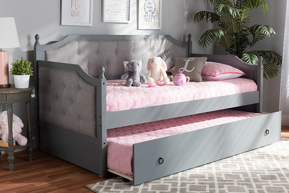 Baxton Studio - Mara Daybed - MG0014-Grey/Grey-Daybed view 5