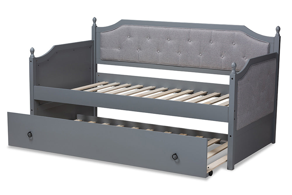 Baxton Studio - Mara Daybed - MG0014-Grey/Grey-Daybed view 6
