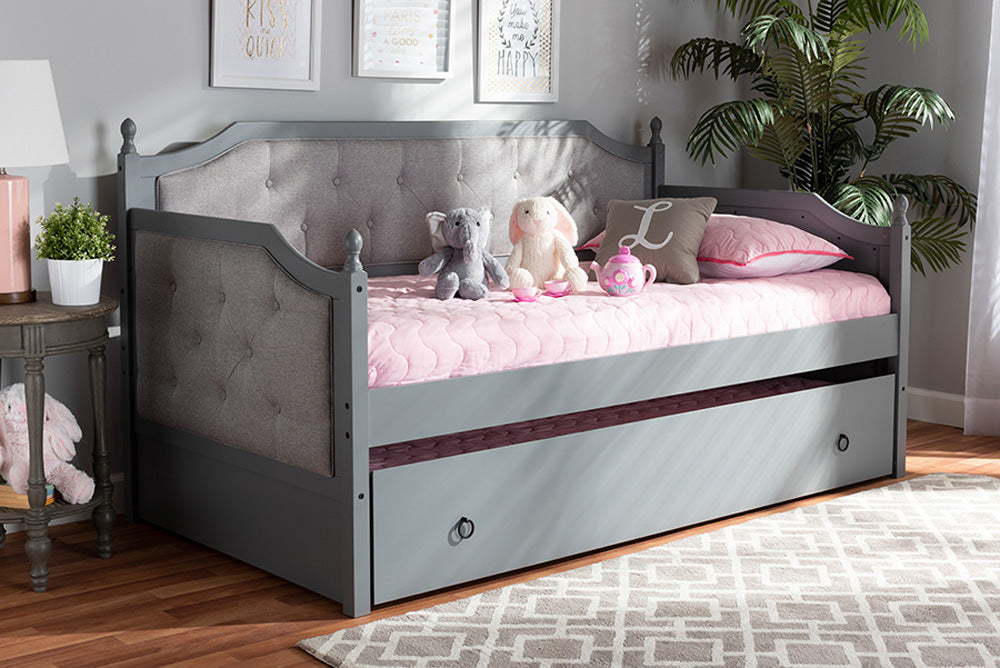 Baxton Studio - Mara Daybed - MG0014-Grey/Grey-Daybed view 8