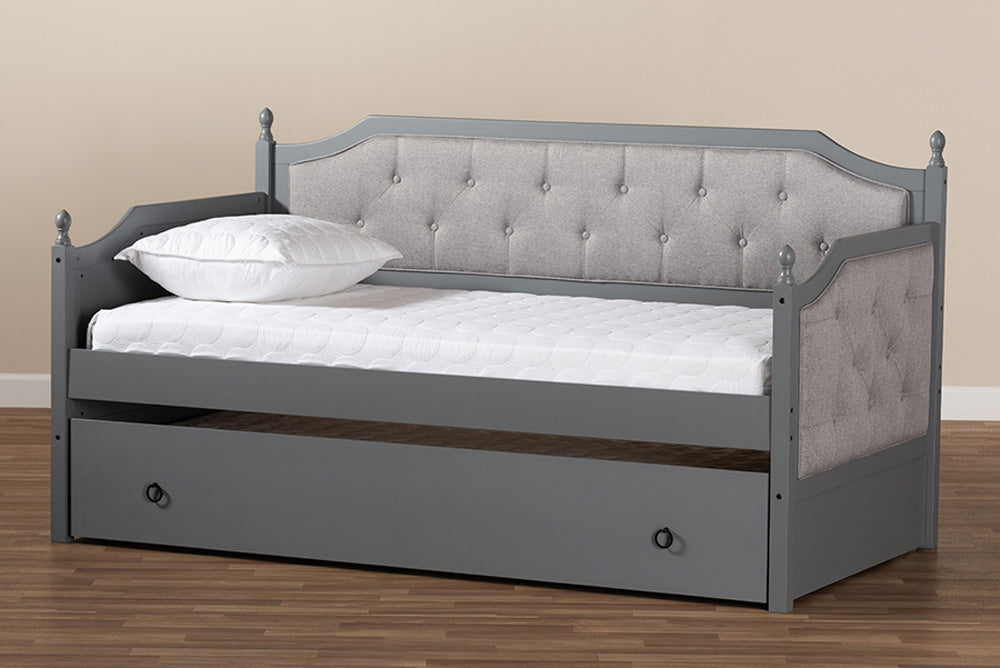 Baxton Studio - Mara Daybed - MG0014-Grey/Grey-Daybed view 9