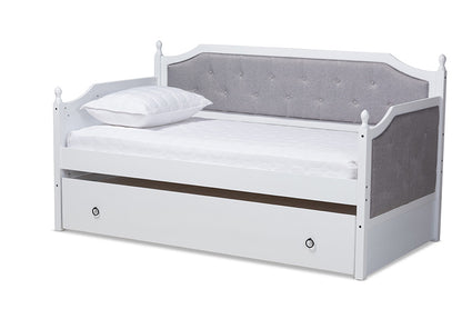 Baxton Studio - Mara Daybed - MG0014-Grey/White-Daybed view 1