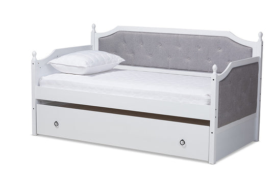 Baxton Studio - Mara Daybed - MG0014-Grey/White-Daybed view 1