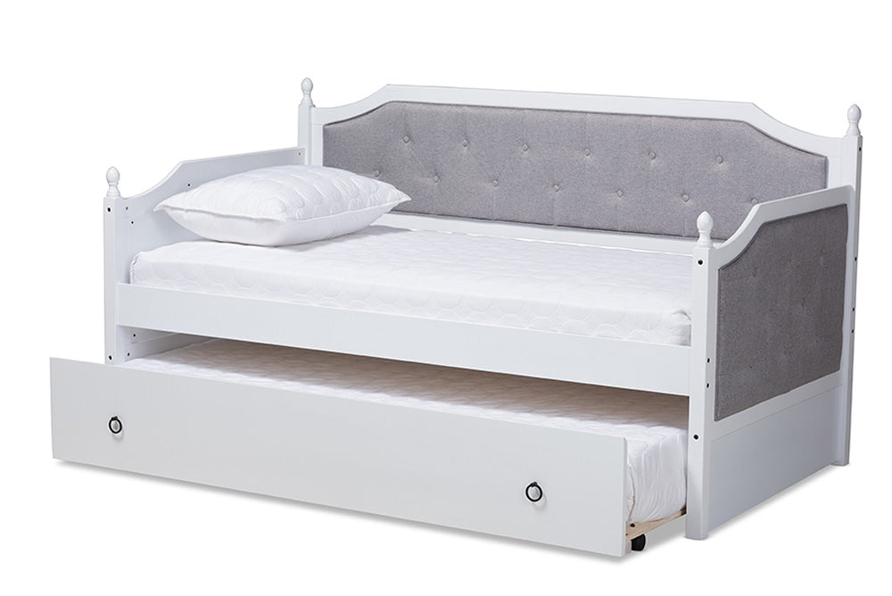 Baxton Studio - Mara Daybed - MG0014-Grey/White-Daybed view 2