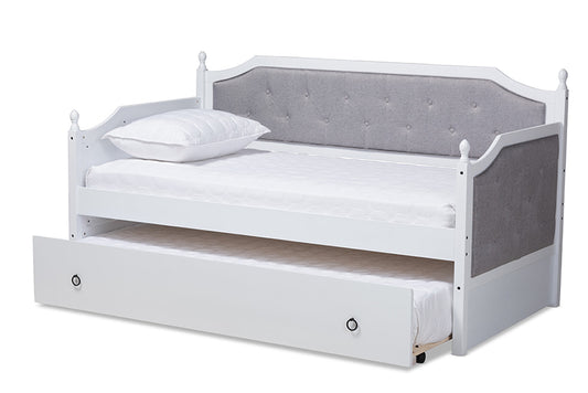 Baxton Studio - Mara Daybed - MG0014-Grey/White-Daybed view 2