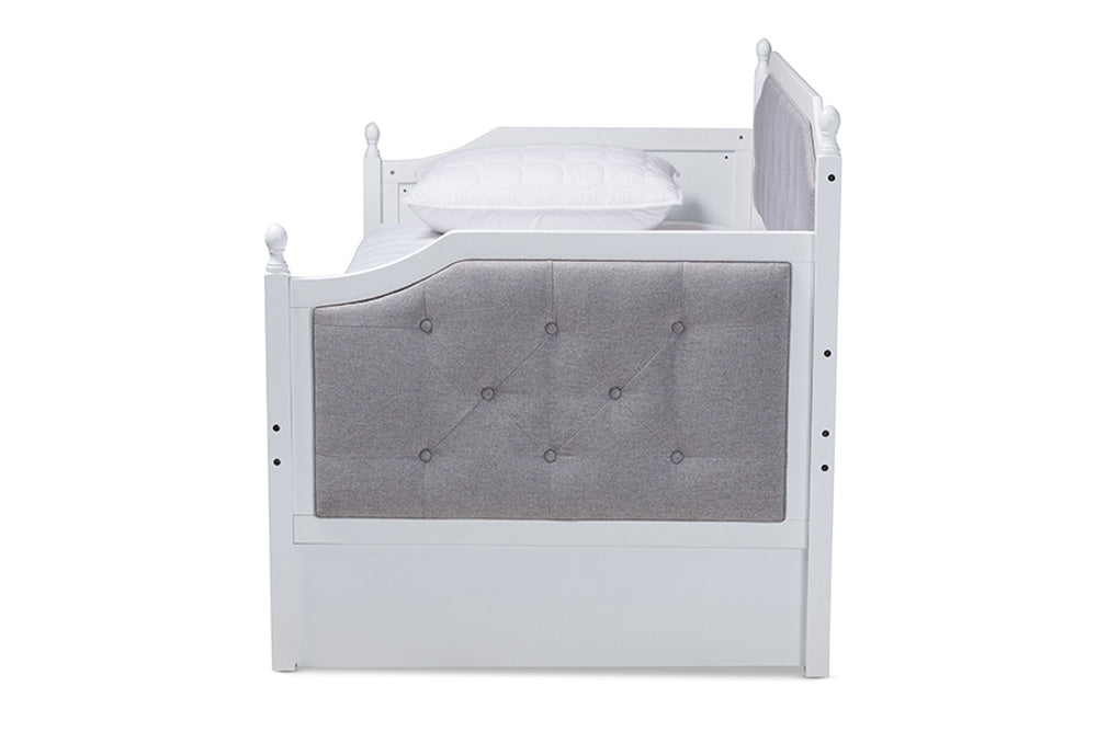 Baxton Studio - Mara Daybed - MG0014-Grey/White-Daybed view 3