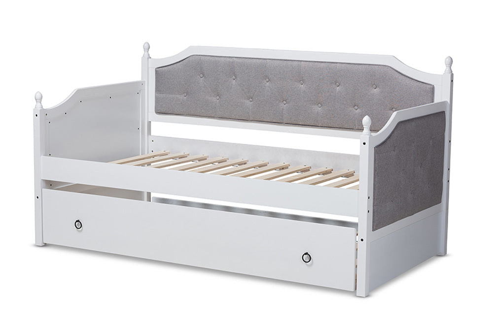 Baxton Studio - Mara Daybed - MG0014-Grey/White-Daybed view 4