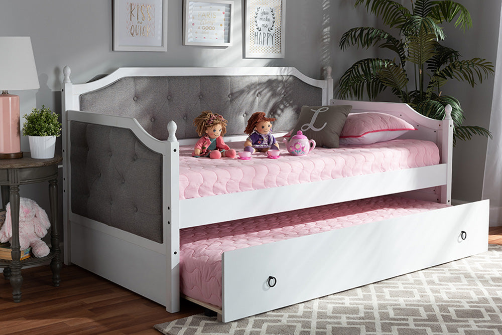Baxton Studio - Mara Daybed - MG0014-Grey/White-Daybed view 5