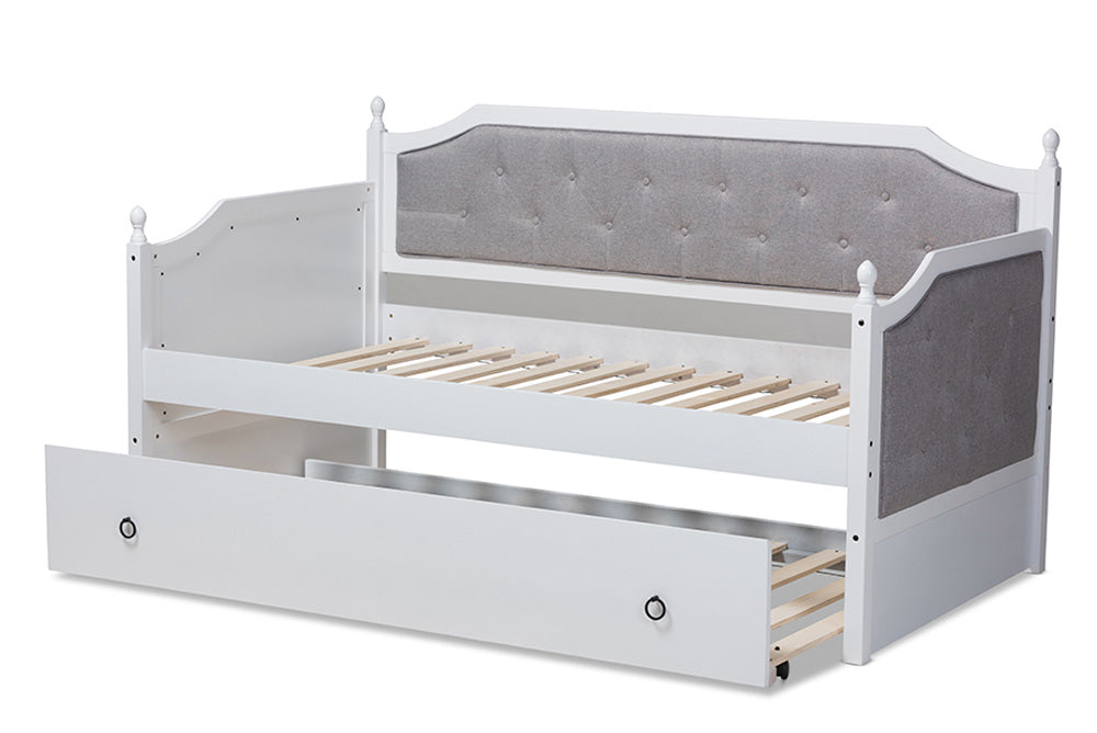 Baxton Studio - Mara Daybed - MG0014-Grey/White-Daybed view 6