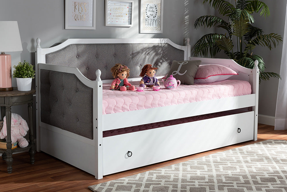 Baxton Studio - Mara Daybed - MG0014-Grey/White-Daybed view 8