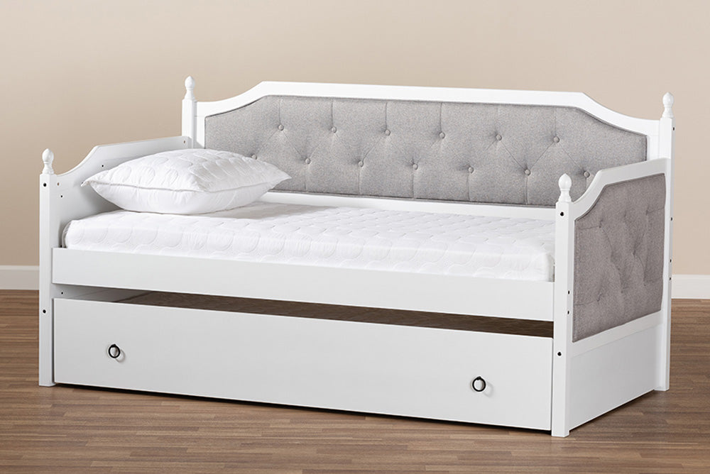 Baxton Studio - Mara Daybed - MG0014-Grey/White-Daybed view 9
