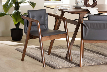 Baxton Studio - Marcena Dining Chair Set of 2 - RDC828-Grey/Walnut-DC view 5