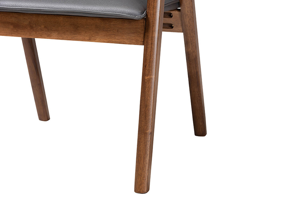 Baxton Studio - Marcena Dining Chair Set of 2 - RDC828-Grey/Walnut-DC view 6
