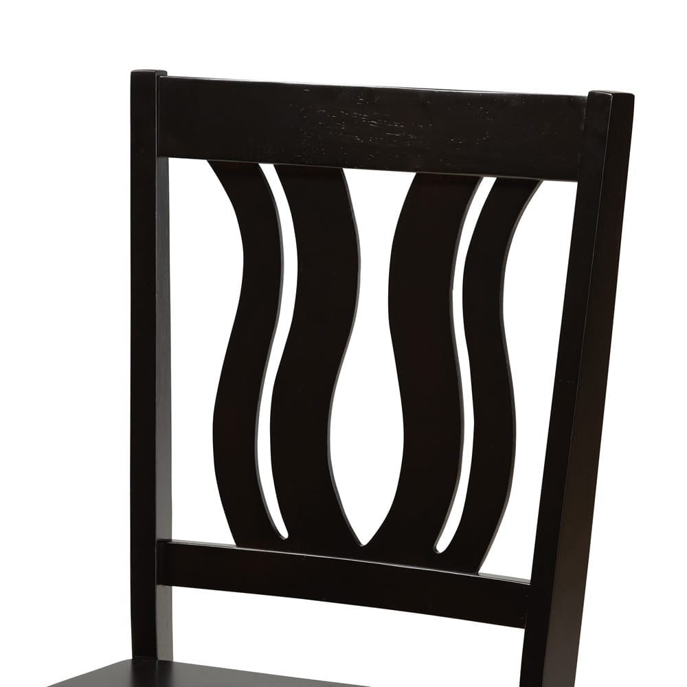 Baxton Studio - Mare Dining Set in Dark Brown - Mare-Dark Brown-5PC Dining Set view 5