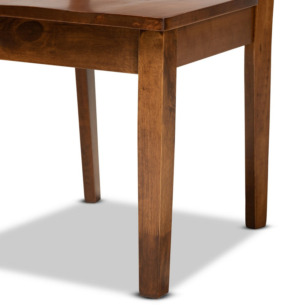 Baxton Studio - Mare Dining Set in Walnut Brown - Mare-Walnut-5PC Dining Set view 6