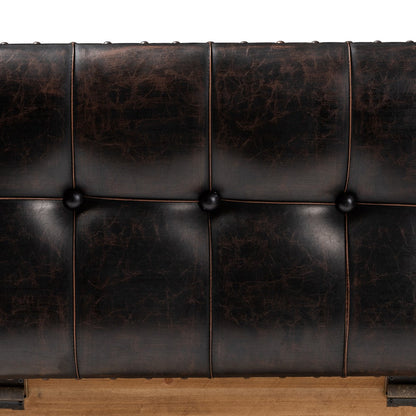 Baxton Studio - Marelli Set of 2 Ottomans in Dark Brown/Golden Oak - JY17A053-Dark Brown-2PC Ottoman Set view 7